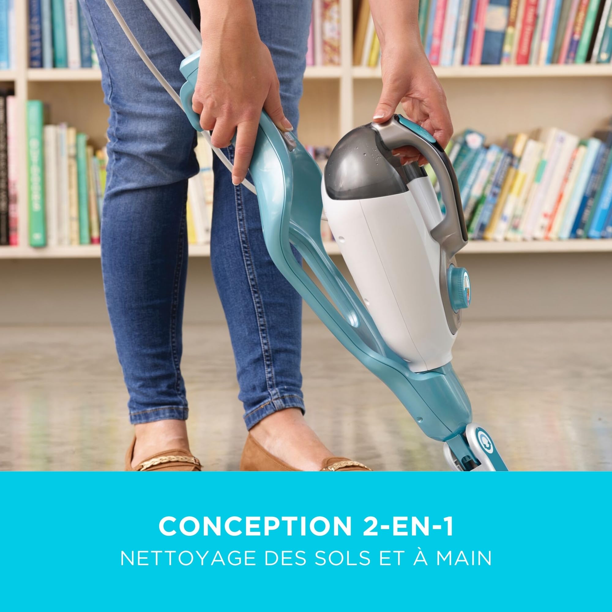 BLACK+DECKER Vadrouille à vapeur 2-en-1 avec gant de nettoyage à main SteaMitt et 11 accessoires, BHSM166DSM-QS