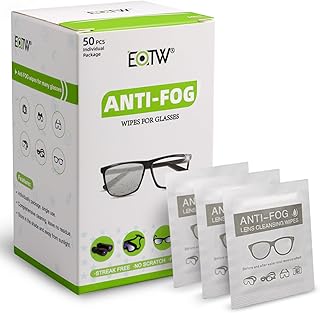 EOTW Anti-Fog Glass Wipes, 50 Count Pre-Moistened Lens Wipes, Ideal for Eyeglasses, Sunglasses, and More