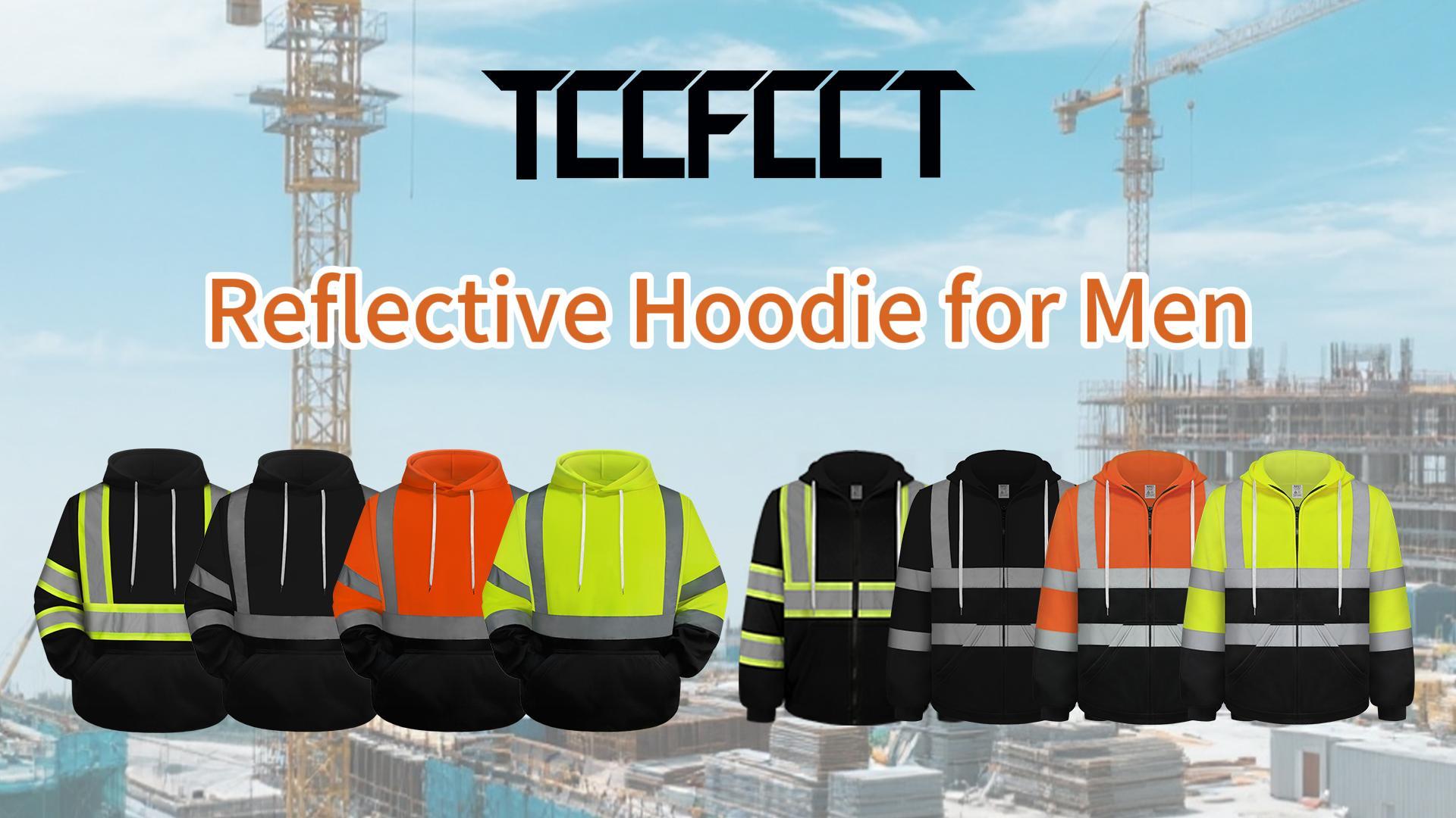 TCCFCCT Hi Vis Hoodie for Men Women Class 3 High Visibility Hoodie