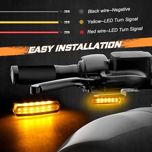 Miniatura 9 de NTHREEAUTO Mini LED intermitentes intermitentes para manillar, luz delantera para motocicleta, compatible con Honda Shadow Harley Dyna Sportster