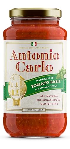 Antonio Carlo Auténtico italiano (3 generaciones) Salsa Marinara gourmet hecha a mano Fresco, sin conservantes, salsa vegana Marinara espaguetis y