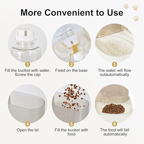 Miniatura 4 de Gravity - Juego de comedero y dispensador de agua para mascotas, alimentador automático para perros y dispensador de agua para perros, gatos,