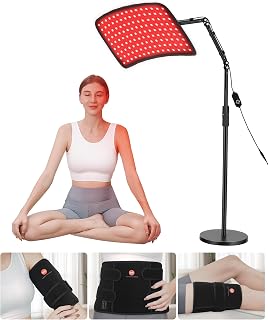 Red Light Therapy for Body, 3 in 1 Infrared Red Light Therapy Lamp with Stand & Wrap, 660nm+850nm, 4 Modes & 6 Timers, Full Body Red Light Panel at Home for Beauty Recovery Relaxation