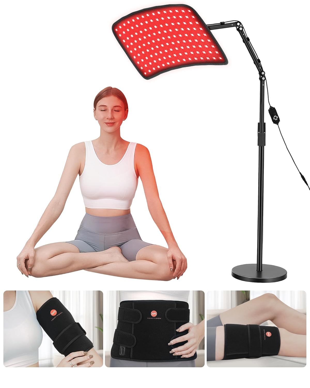 Red Light Therapy for Body 3 in 1 Infrared Red Light Therapy Lamp with Stand Wrap 660nm 850nm