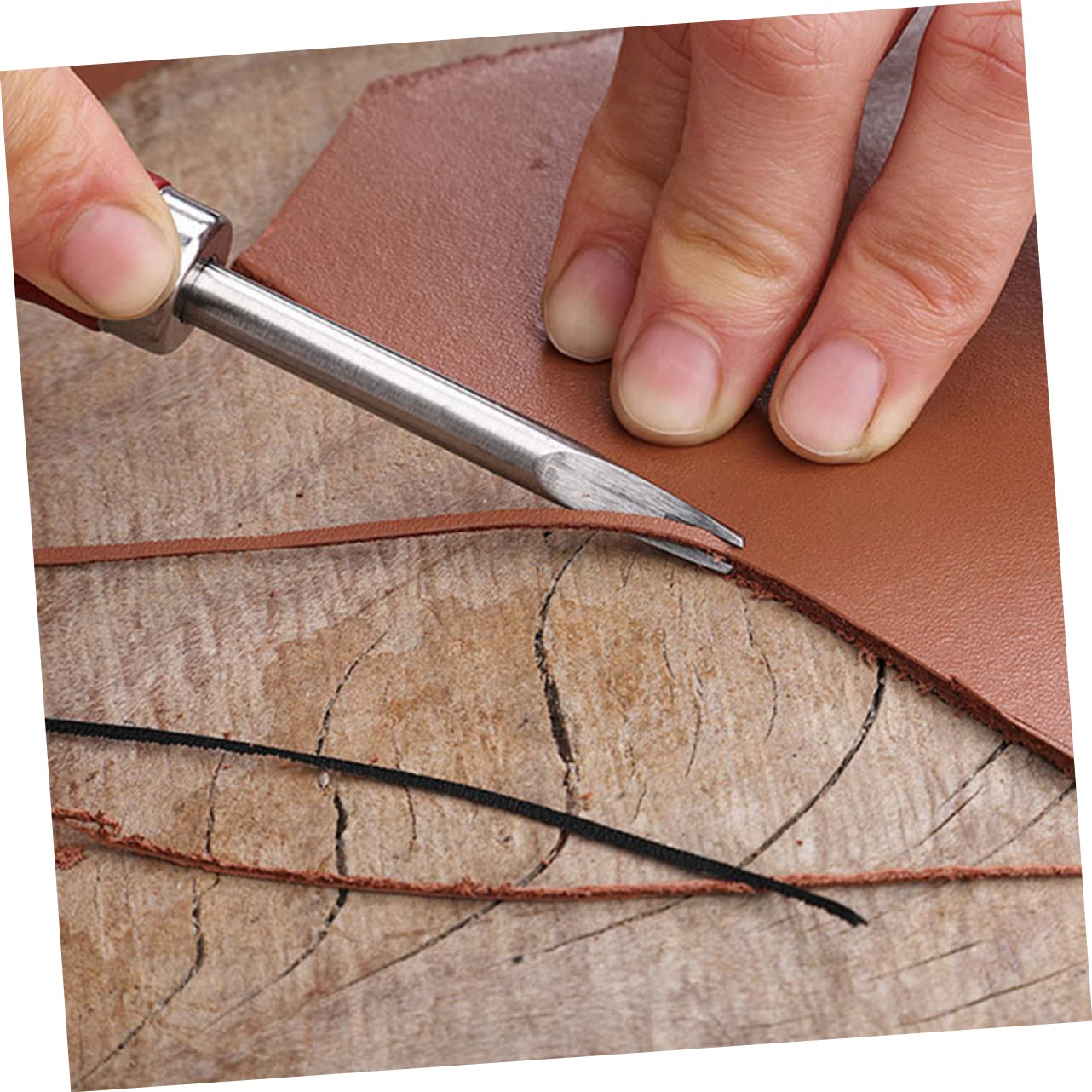 Taglierina Per Smussatura Pelle Professionale Con Manico In Legno – 3 Misure (0,16-0,31 Poll.) Per Cuoio Fai-da-Te
