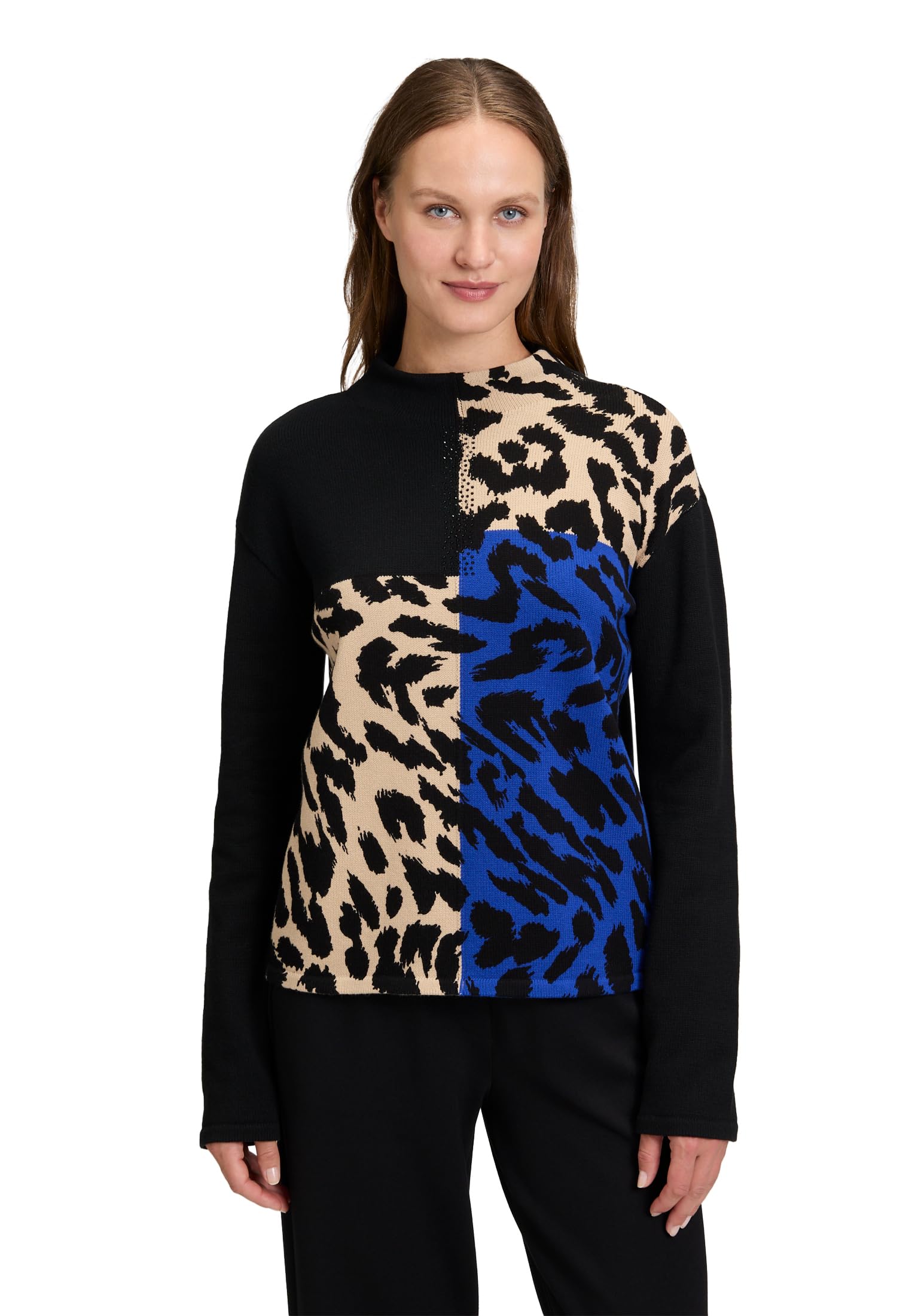 Betty Barclay Women's Jumper, Patch Black/Blue, 12