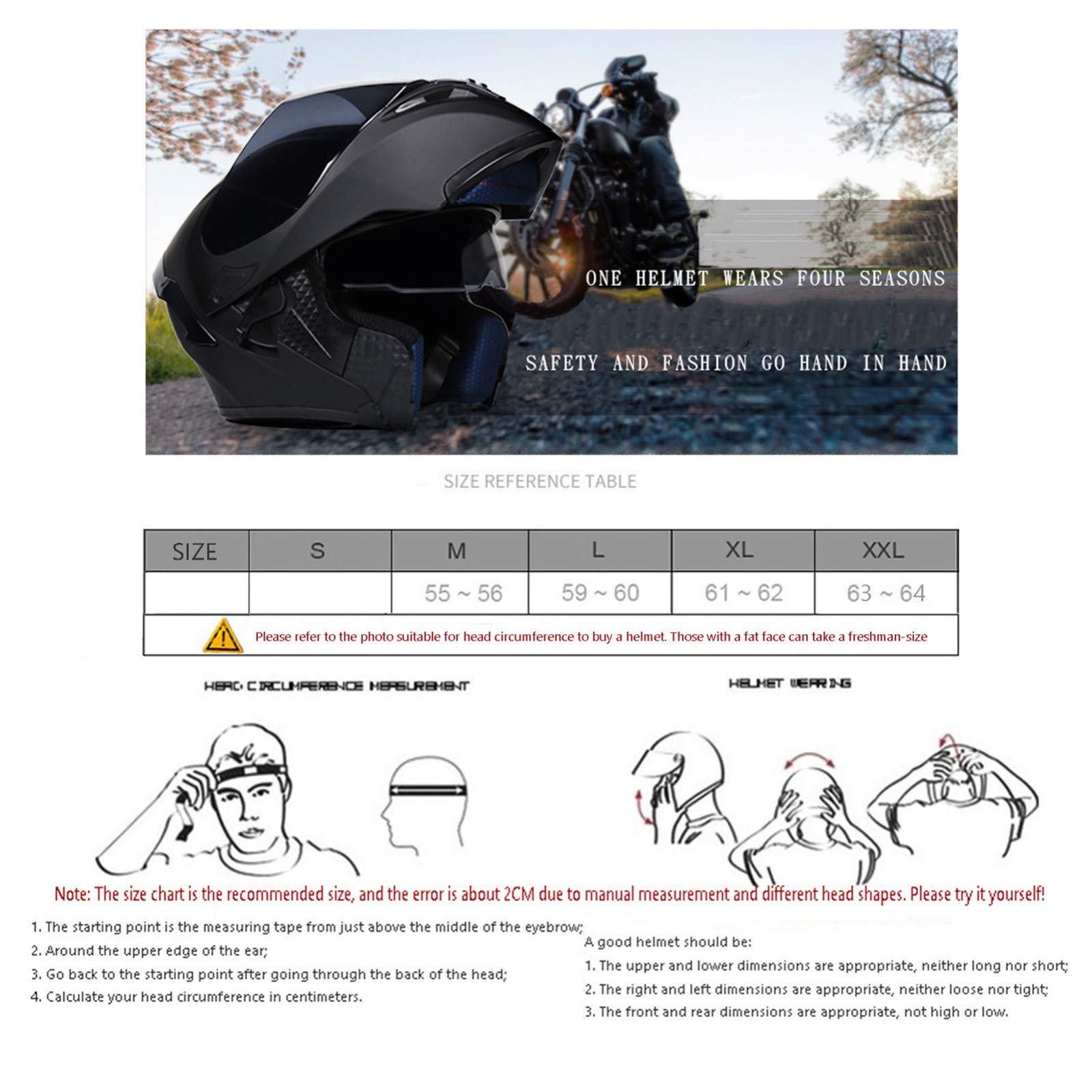 Casco De Moto Modular con Bluetooth,Tapa Frontal Abatible Casco Integral para Moto con Visera Doble, Cascos De Motocross Aprobados por ECE para Niños, Jóvenes, Hombres, Mujeres