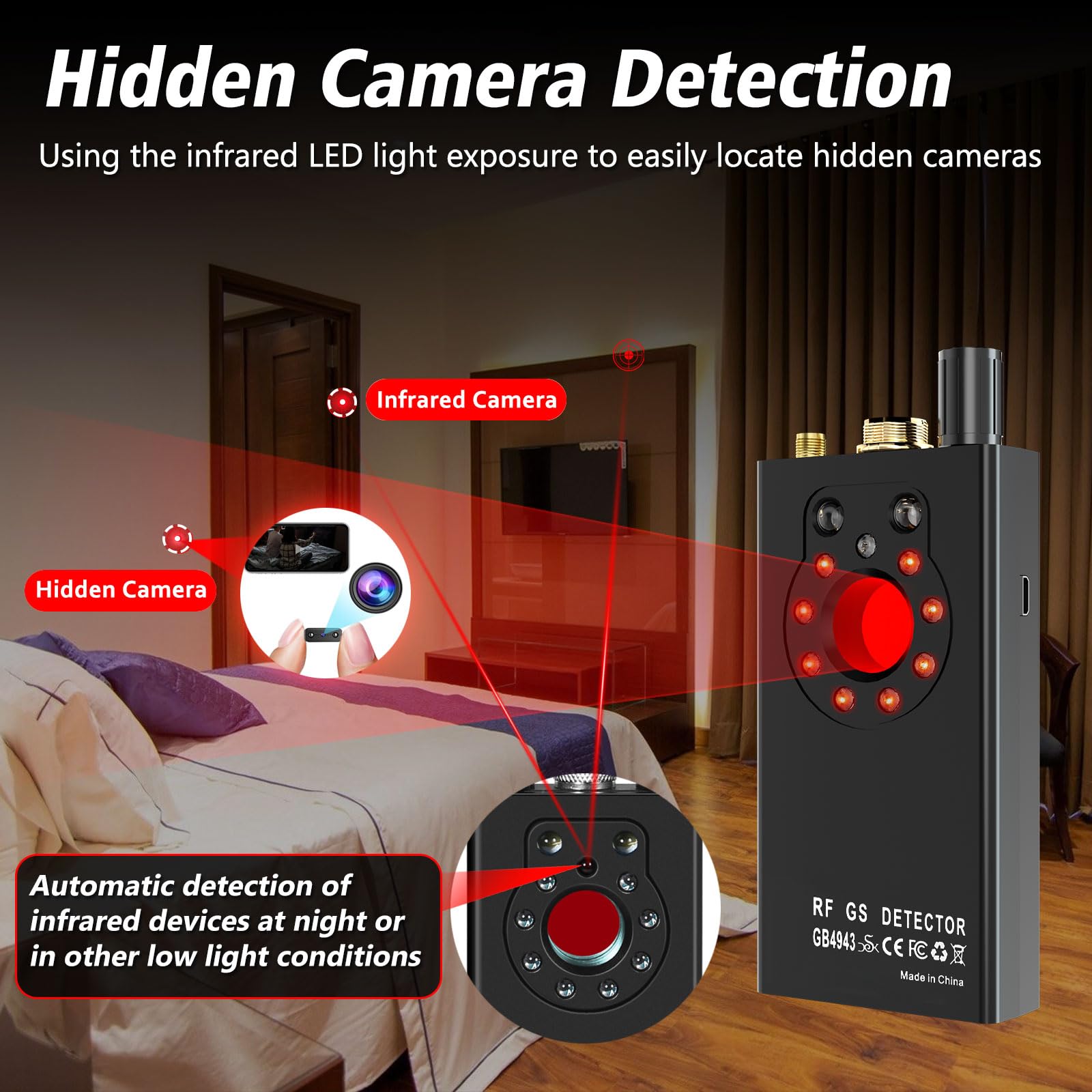 JMDHKK K19 Hidden Camera Detector, Bug Detector, Signal