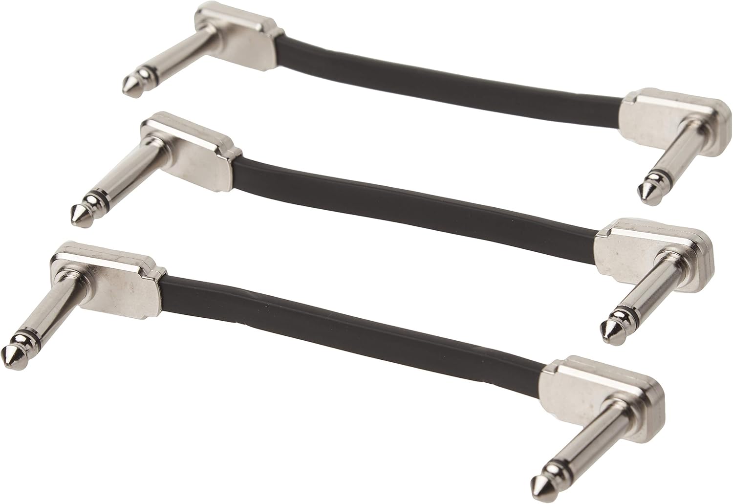 Ernie Ball Flat Ribbon Patch Cable 3-Pack, 3in, Black (P06220) : Musical Instruments