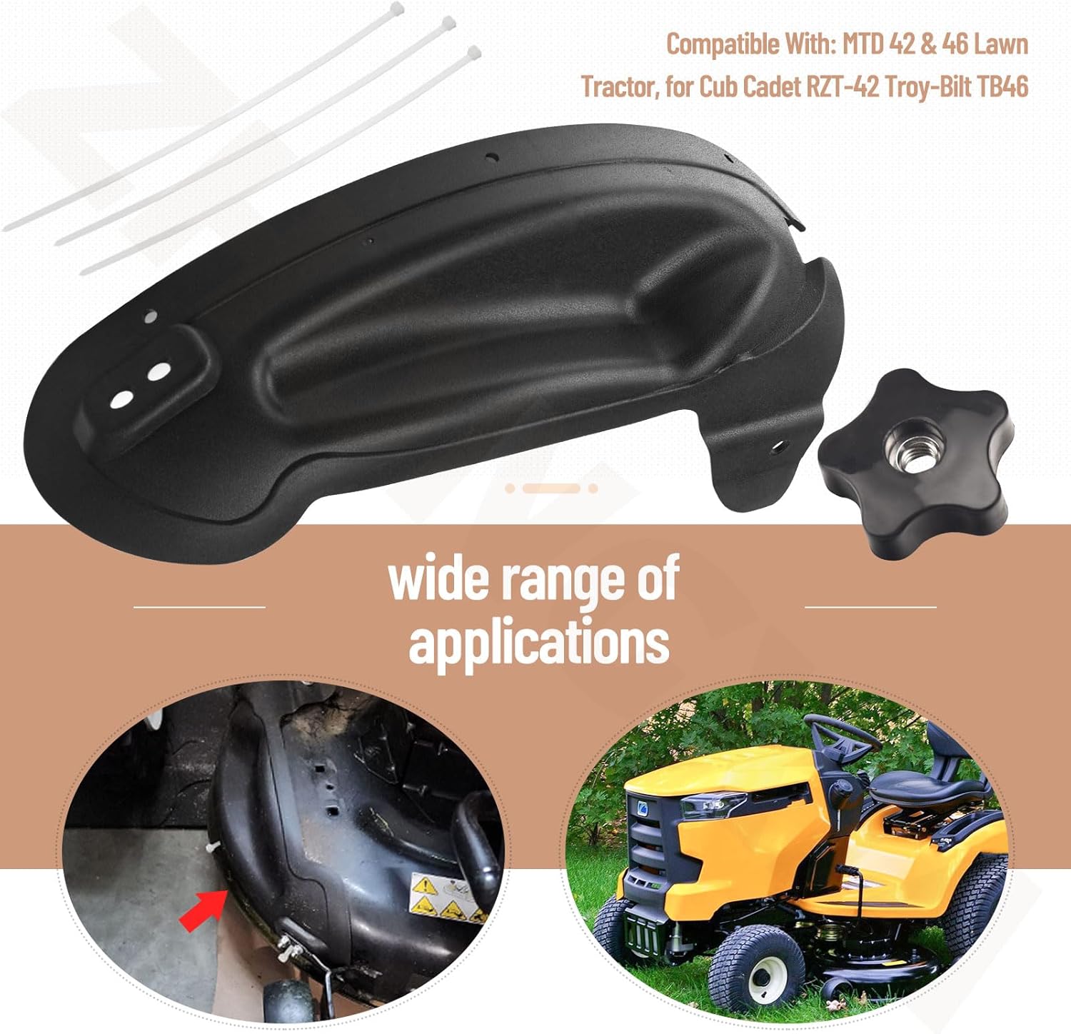 Mulch Plug 631-05195A 631-05195 Lawn Mower Mulch Plug Kit Compatible with MTD Cub Cadet 42" / 46" 19A70041 19B30005 LTX-1046VT LTX-1050KH LTX-1045 63105195A 93105195 Model, Fits 2012 and After