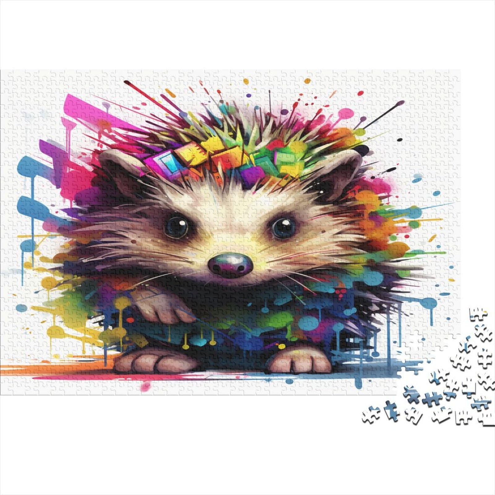 Hedgehog Puzzles, Puzzle 1000 elementów, Puzzle dla dorosłych, kolekcja wyzwań, niemożliwe puzzle, wysokiej jakości drukowanie puzzli 1000 sztuk (75 x 50 cm)
