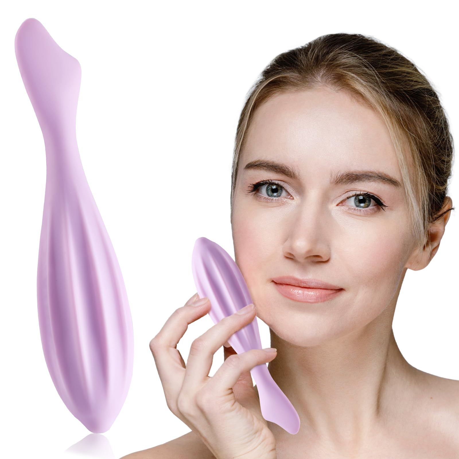 Rouleau de massage du visage en silicone pratique pour le massage du visage Rose Pour massage du visage raffermissement de la peau apaisant les muscles