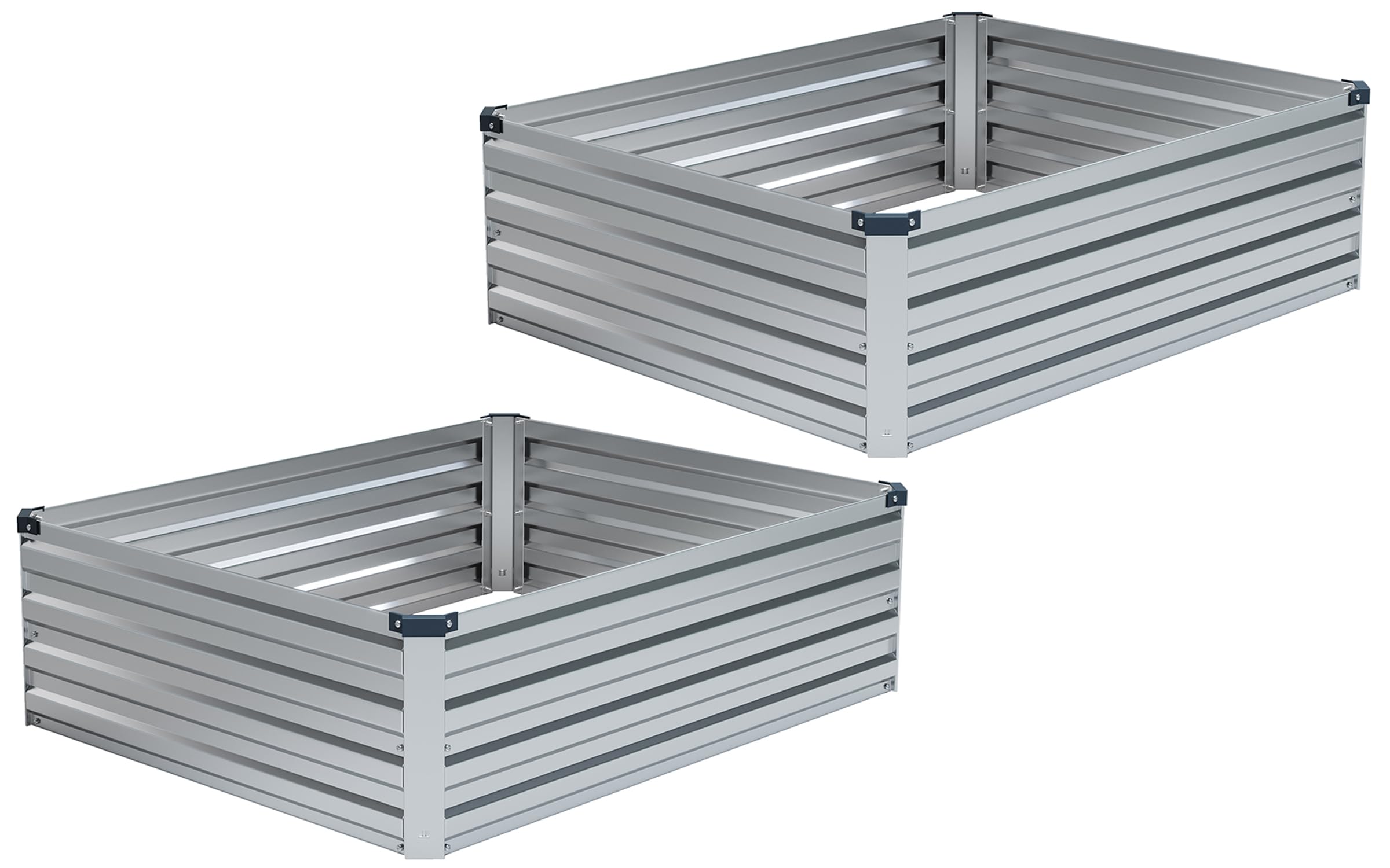 Photo 1 of 2pcs 4x3x1FT Galvanized Raised Garden Beds Outdoor for Vegetables,Galvanized Planter Boxes Metal Raised Beds for Gardening 4x3x1FT(2PCS) Galvanized
