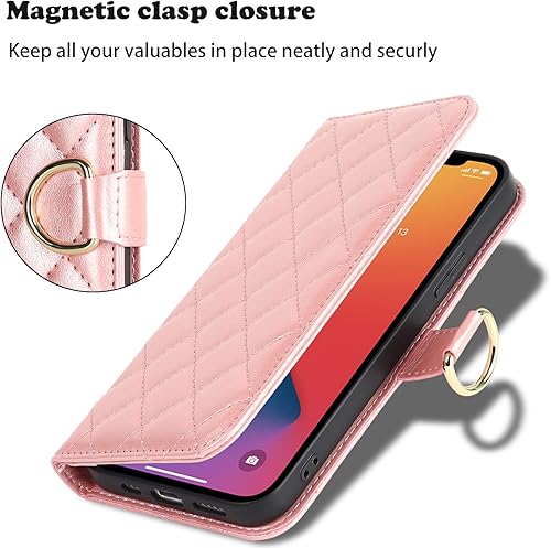 Miniatura 4 de Havaya Funda tipo cartera para iPhone 13 Pro Max para mujer iPhone 13 Pro Max con tarjetero y ranuras para tarjetas de crédito y funda con tapa