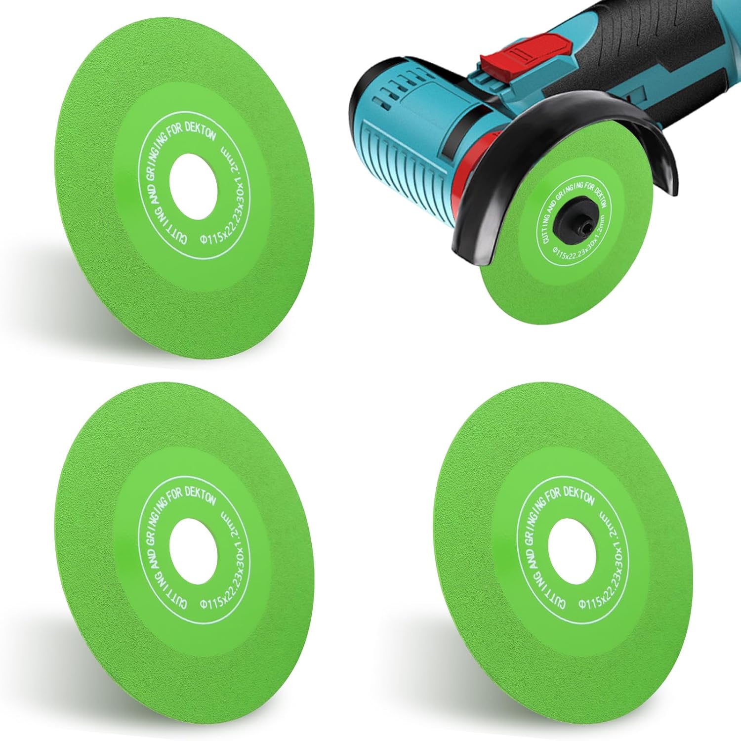 4.5" Diamond Rock Slab Grinding Disc Set, 3 Pcs Rock Slab Grinding Disc, Ultra-Wide 1.2" for Tile, Glass, Marble, Granite, Angle Grinder & Diamond Saw Blade(Size:NO Pore)
