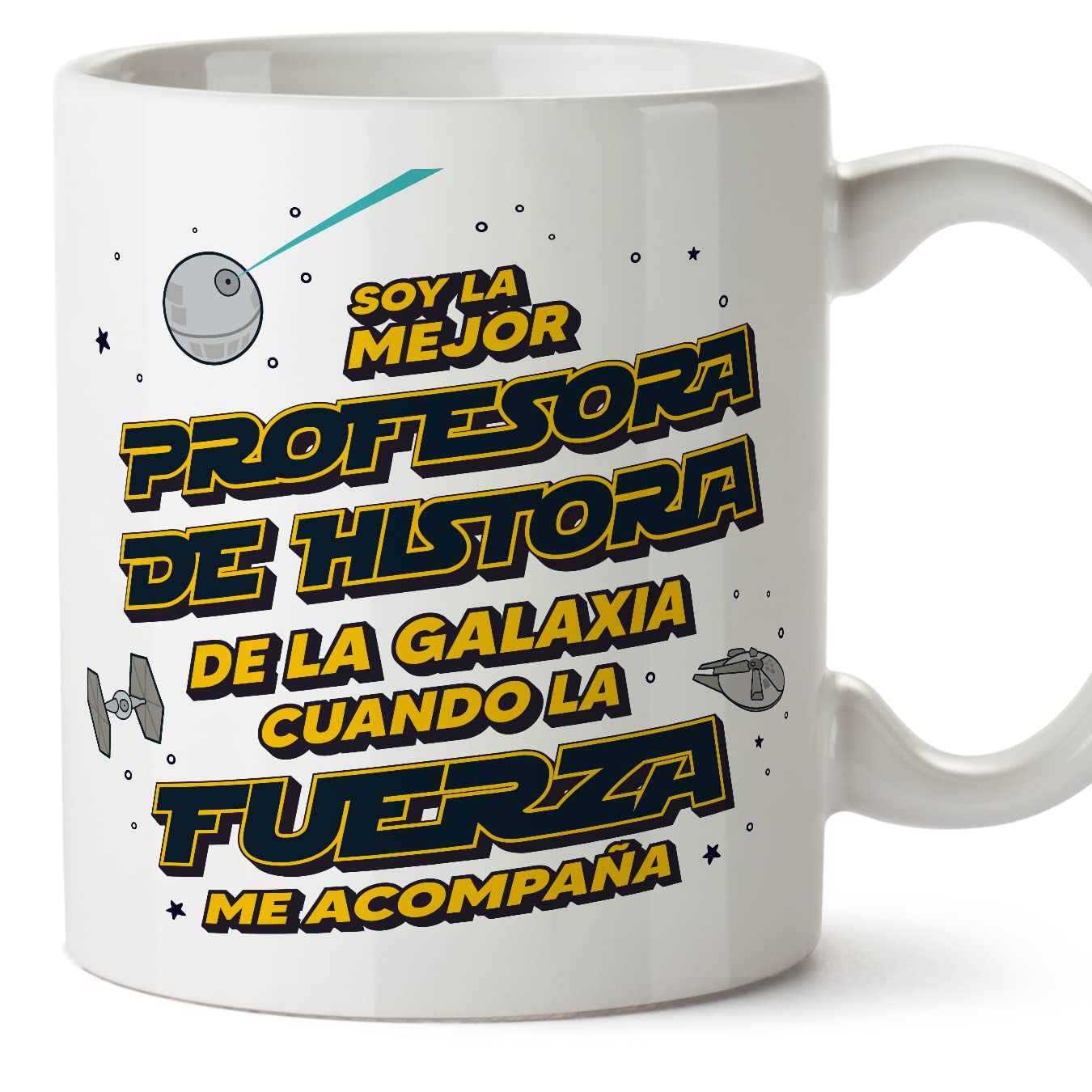 MUGFFINS Tazas para JEFE hombre - En Español - Mejor de la Galaxia Cuando Fuerza me Acompaña - 11 oz / 330 ml - Regalo original y divertido — view 393