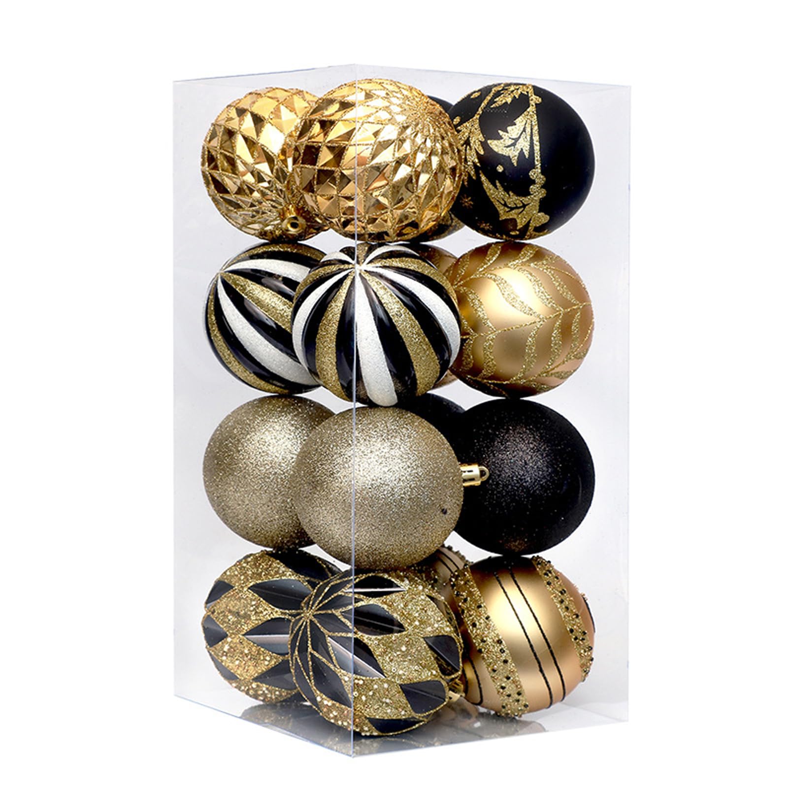 Adornos navideños 16 Uds. De Adornos de Bolas de Navidad, Juego de Colgantes de Bolas de Navidad pintadas, Adornos de árbol de Navidad para decoración de Fiestas navideñas