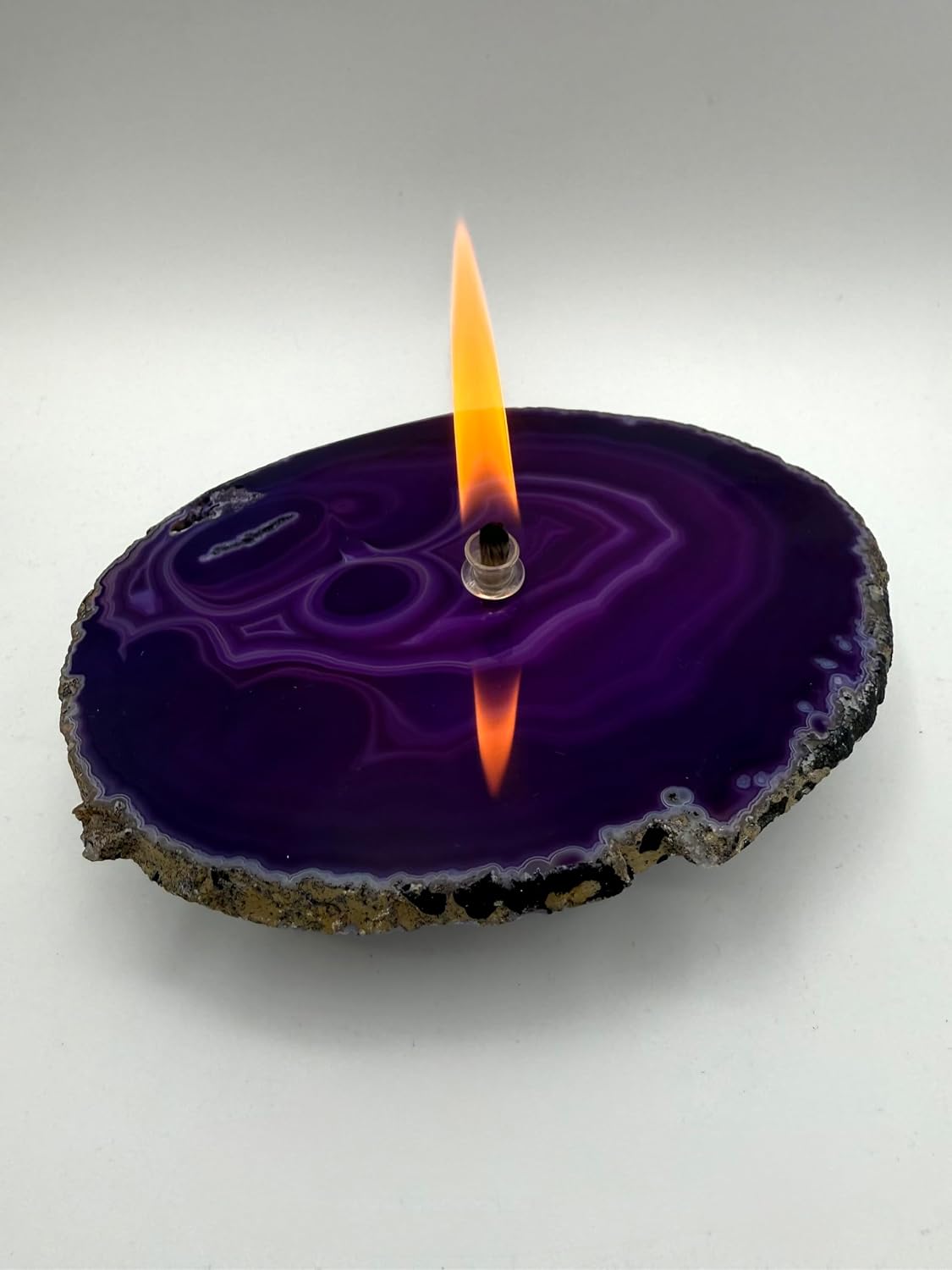 Purple Agate Rock Oil Candle 4"x5" by Found In The Ground Candles #4725