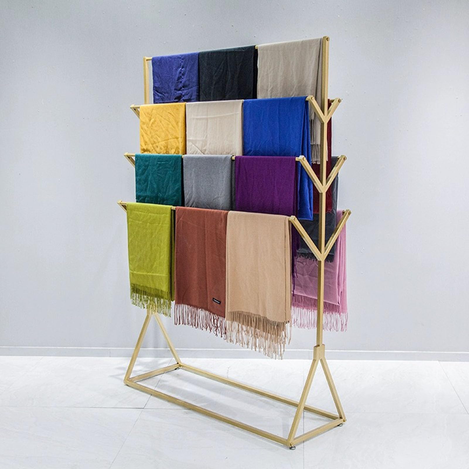 Perchero de Metal Para Colgar En El Suelo Para Pañuelos，perchero de Exhibición Comercial de Doble Cara Para Hiyab Perchero Para Pantalones Mantas Cinturones Carteras，perchero Para Bufandas Y Chales