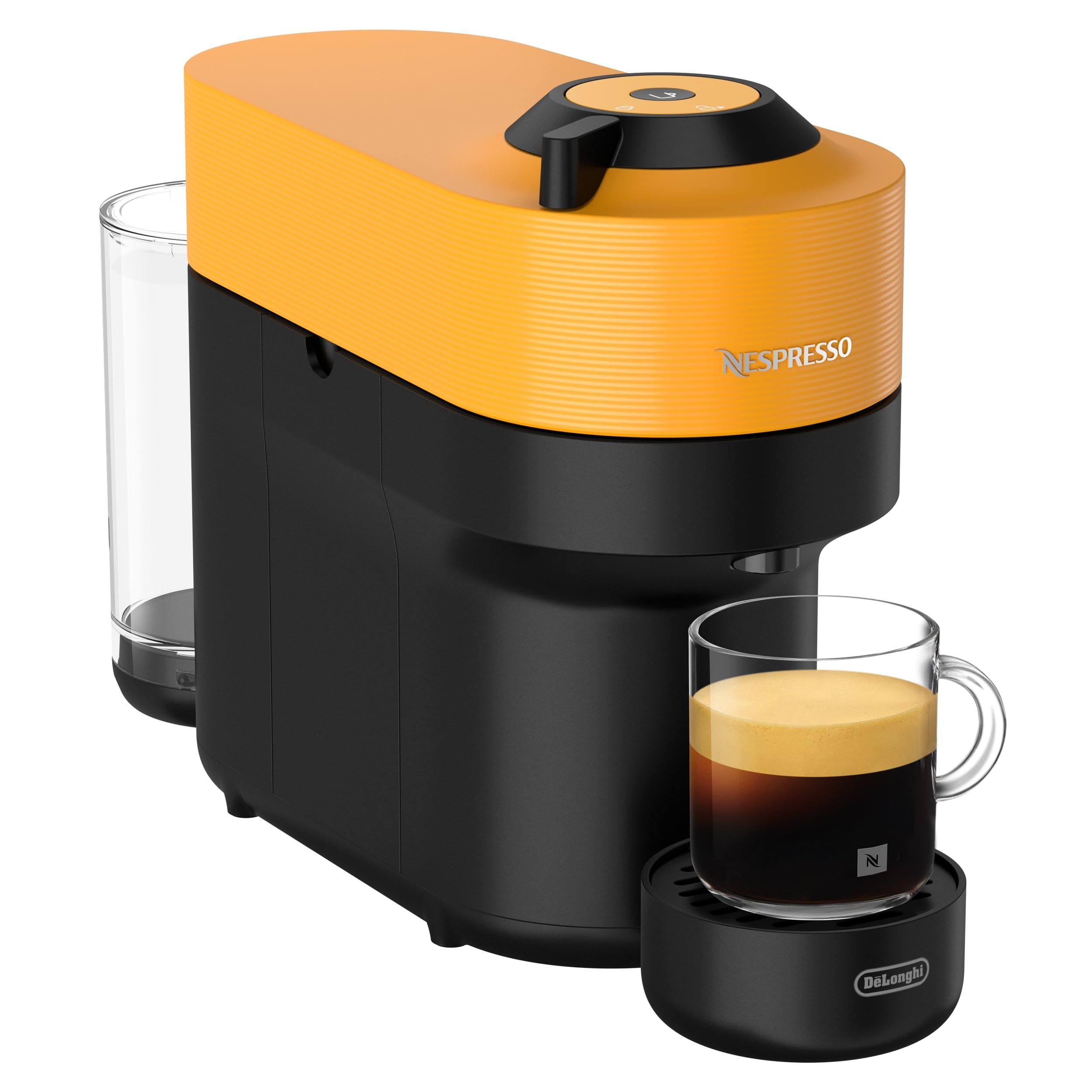 Nespresso De'Longhi Vertuo Pop ENV90.Y, Cafetera Automática, Máquina de Café de Cápsulas, 4 Tamaños de Taza, Tecnología de Centrifugado, Set de Bienvenida Incluido, Amarillo Mango