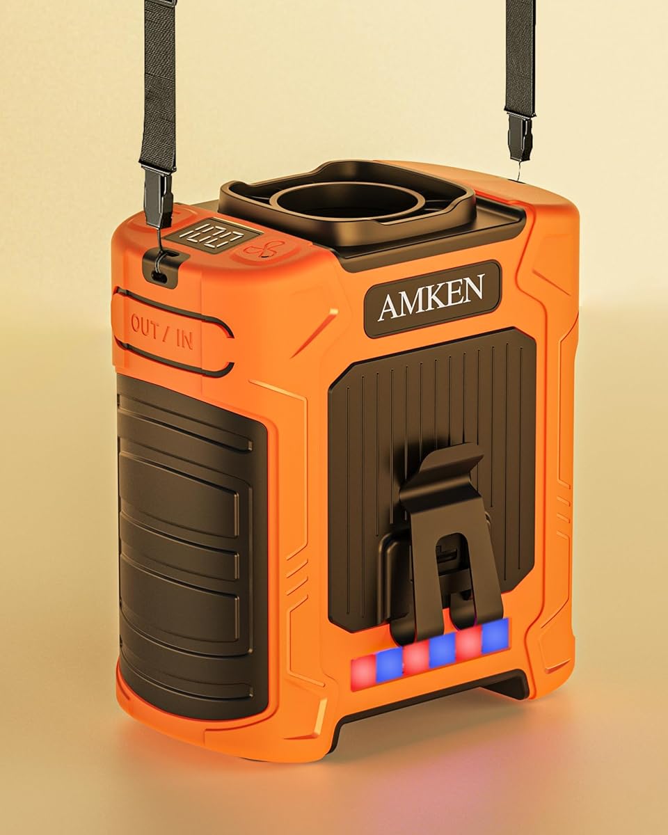 All-New 2025 Version Waist Fan - Portable Belt Clip Fan with 10000mAh Battery, 35H Runtime, 6 Speeds, 59ft/s Strong Wind with LED SOS Light, 18500RPM for Jobsite, Farming, Fishing, and Travel