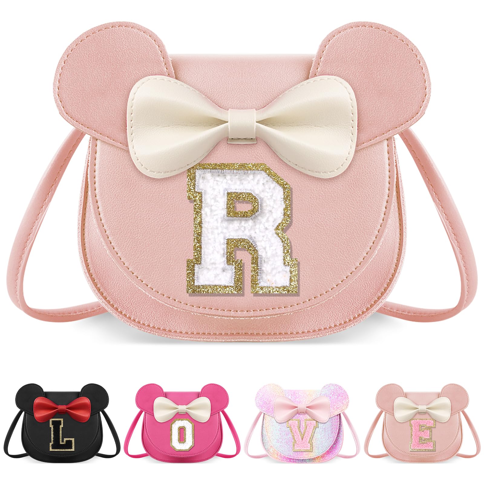 Little Girl Toddler Purse - Cute Mouse Ear Bow Crossbody Bag for 2-8 Year Olds - Birthday Gift
