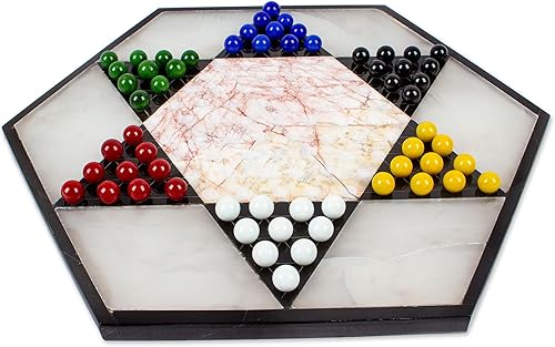 Miniatura 3 de NOVICA Juego de mesa de damas chinas hechas a mano artesanal  Juego de mesa clásico de damas chinas