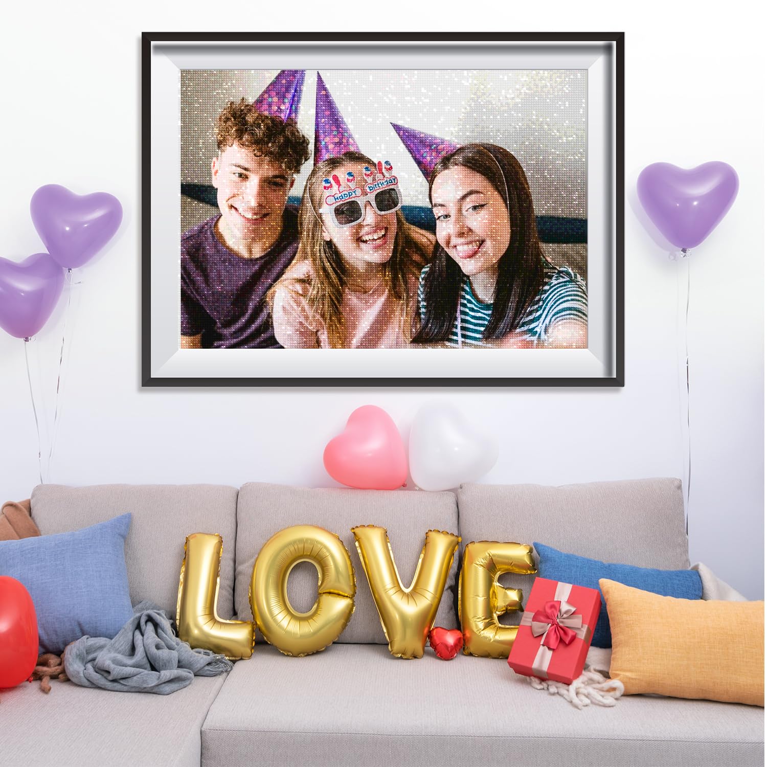 Diamond Painting Personalizzato Con Foto - Kit 5D Completo, 40x40 Cm, Per Adulti E Decorazione