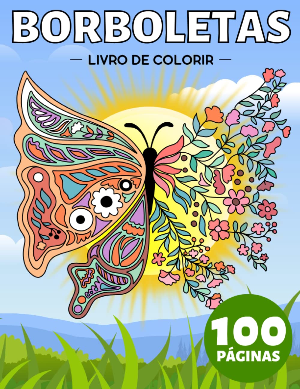 Borboletas Livro de Colorir para Adultos: Presente Fofo para Relaxamento, Alívio do Estresse e Ansiedade