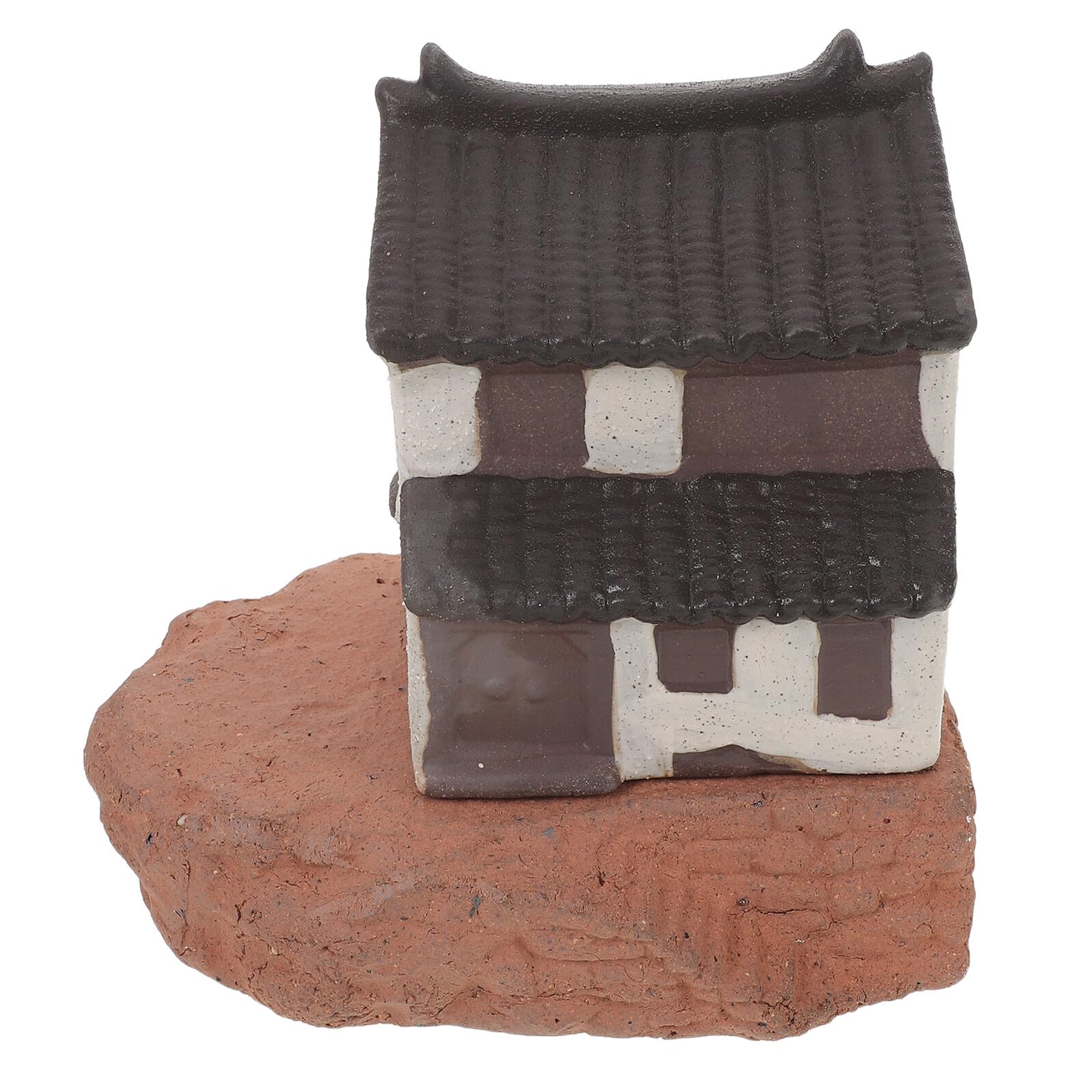 Miniatur Haus Figurine Vintage Stil Aquarium Dekoration Bonsai Ornament für Garten Büro Terrarium Pflanzen Zubehör mit Saugstein für Einfache Pflege