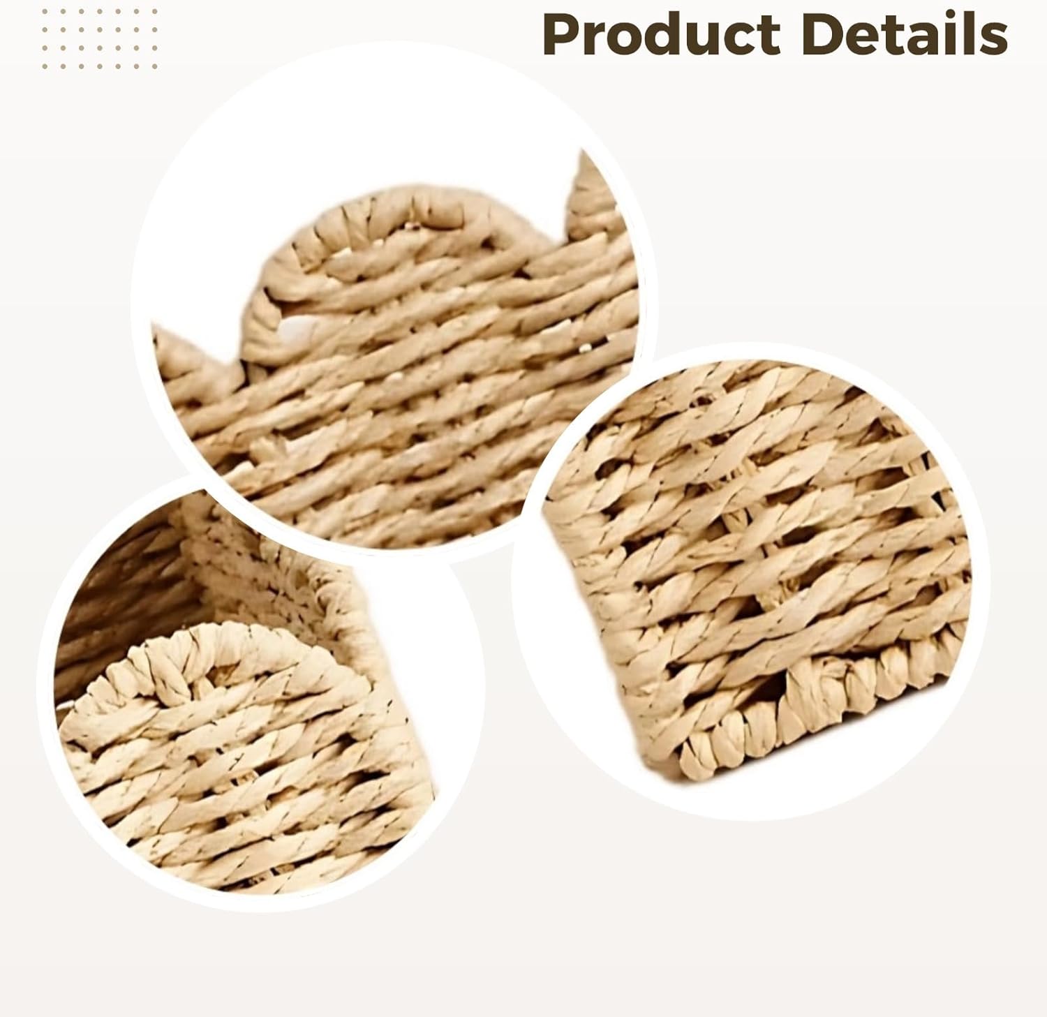 Paper Rope Storage Basket, 9.45 In Khaki Hand-Woven Scalloped Basket For Home Organization, Decorative Shelf Bin For Sundries, Toys, Clothes, Desktop