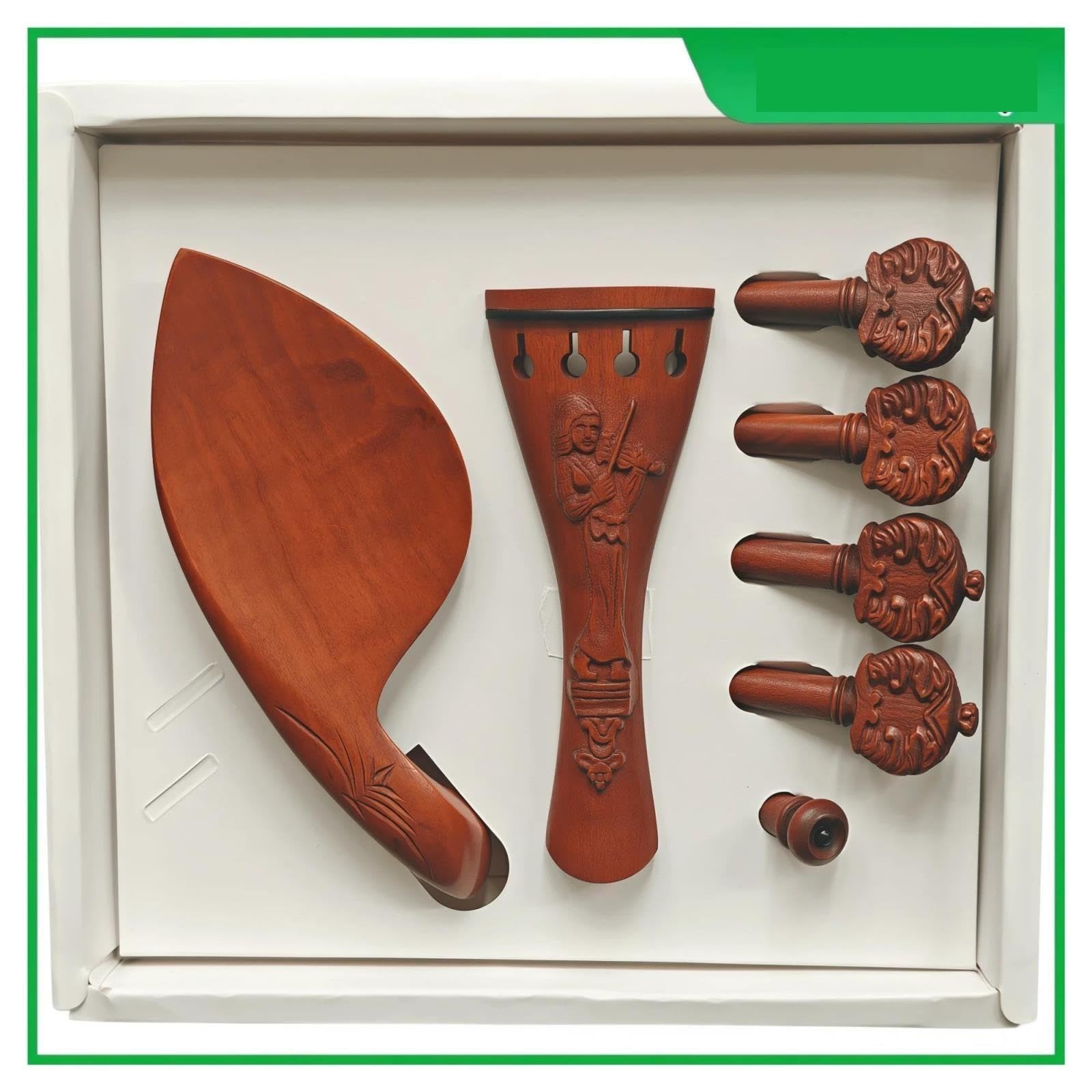 Juego Piezas Violín 4/4 Madera Jujube Tallada Cordal Mentonera Clavijas