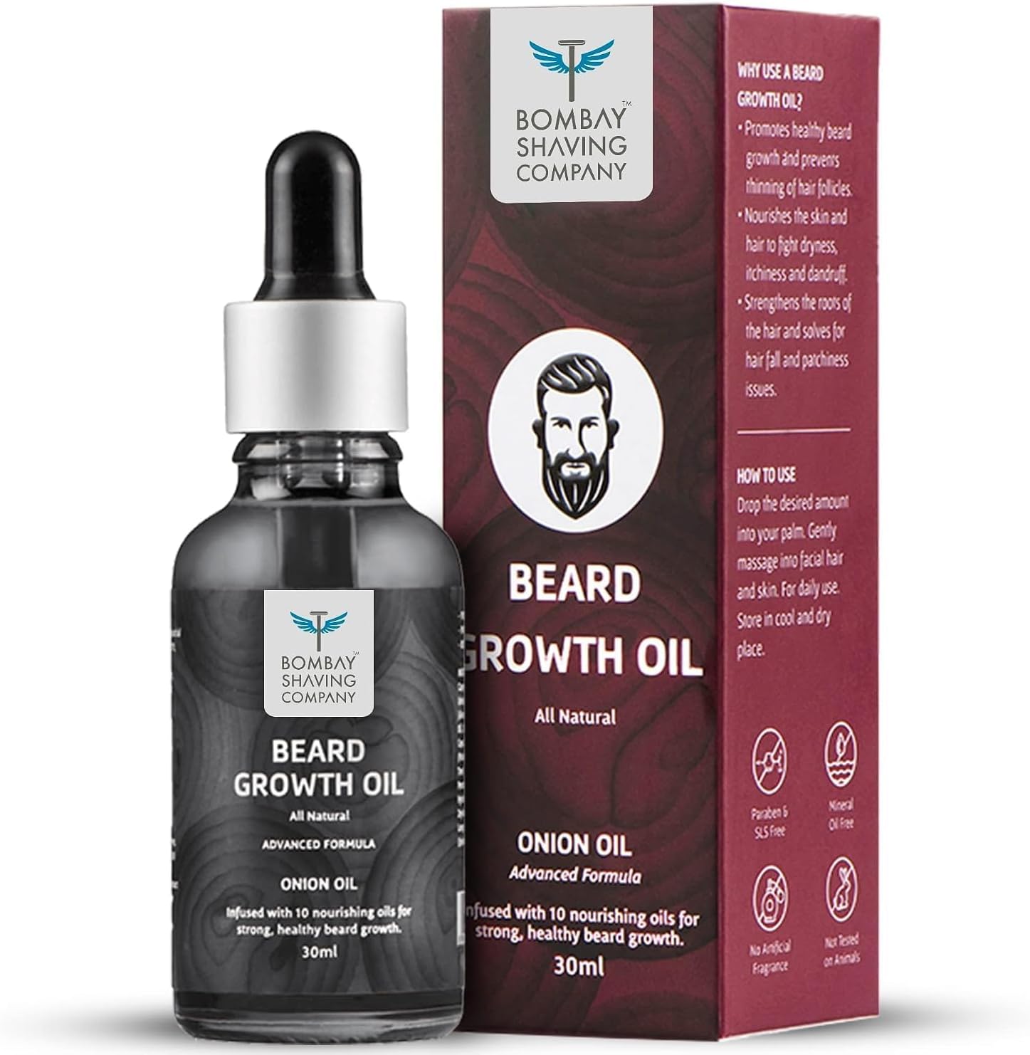 Beard Growth Onion Oil-10X Nourishing Oils For Stronger, Fluffier & Shinier Beard 30 ml | Made in India