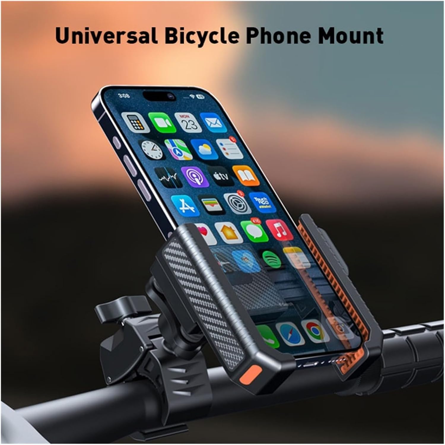 Motorcycle Phone Holder Universal Shock Absorption Bike Motorcycle Mobile Stand Motorbike Handlebar Bracket Compatible with 4.7-7" Phone