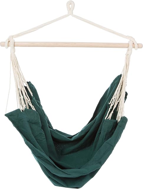 Ultranatura hanging chair with cross brace, hanging chair from the Bali series, up to 150 kg - XL hanging chair for 2 persons, for gardens, terraces and houses, chair for hanging, Green