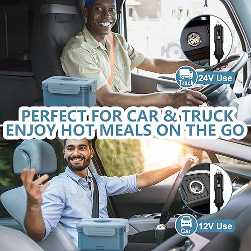 Miniatura 2 de Fiambrera eléctrica con calefacción para coche, camión, hogar, 1.8L, 100 W, calentador de alimentos portátil con 12V24V110V220V comida caliente para