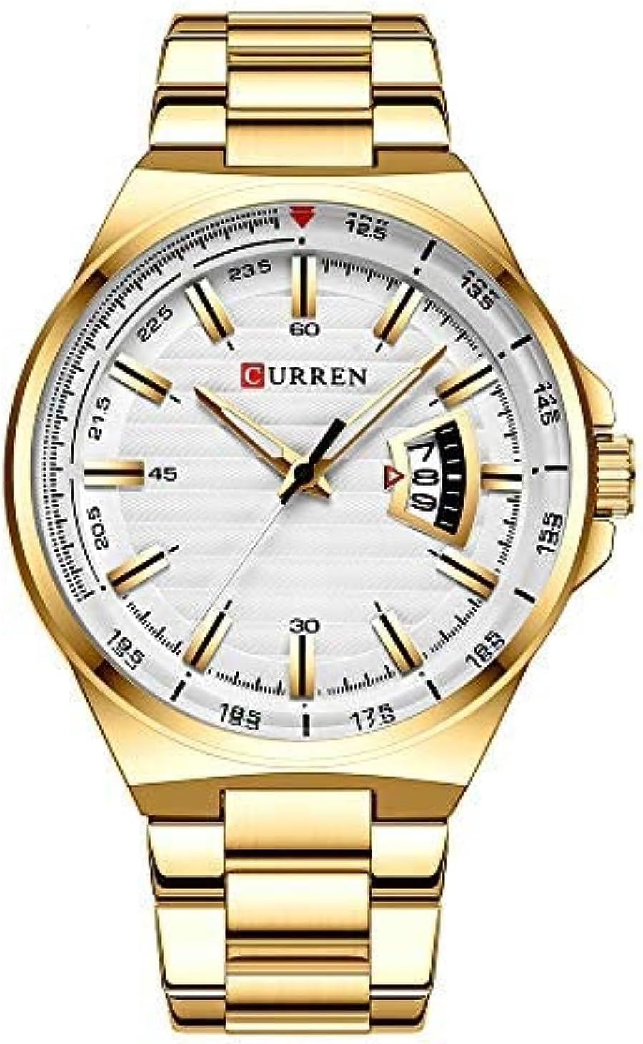 Men Watch Fashion Business Calendar Luminous Hands Quartz Watch Classic Exquisite Alloy Case Stainless Steel Band Waterproof Wrist Watch