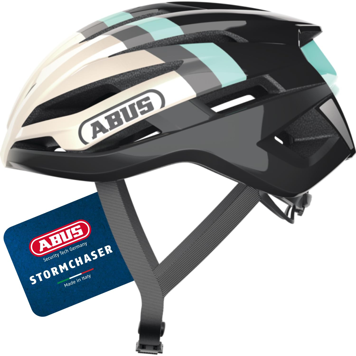 ABUS Rennradhelm StormChaser - Leichter und komfortabler Fahrradhelm für professionellen Radsport für Damen und Herren - Gold/Türkis, Größe S