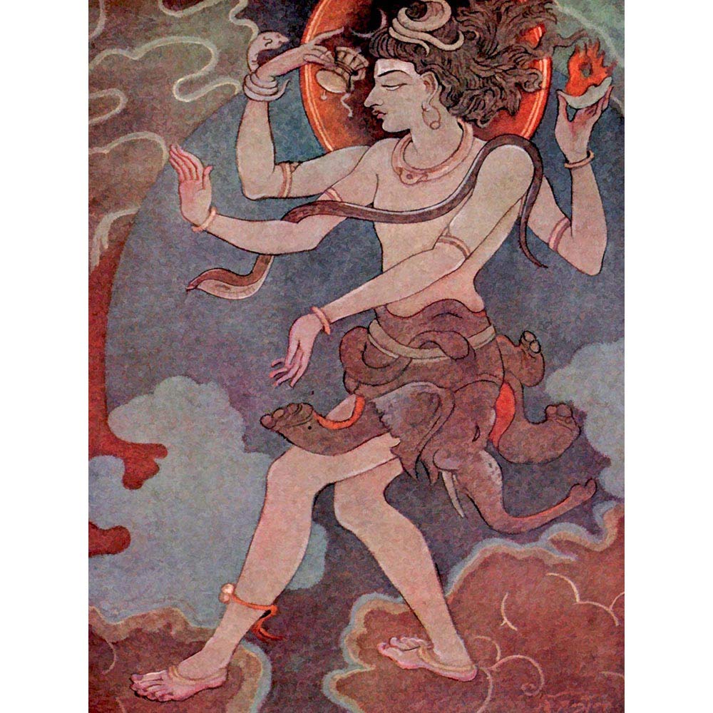 Wee Blue Coo Mazumdar Dance Of Shiva Art Print Poster Wall Decor 12X16 Inch