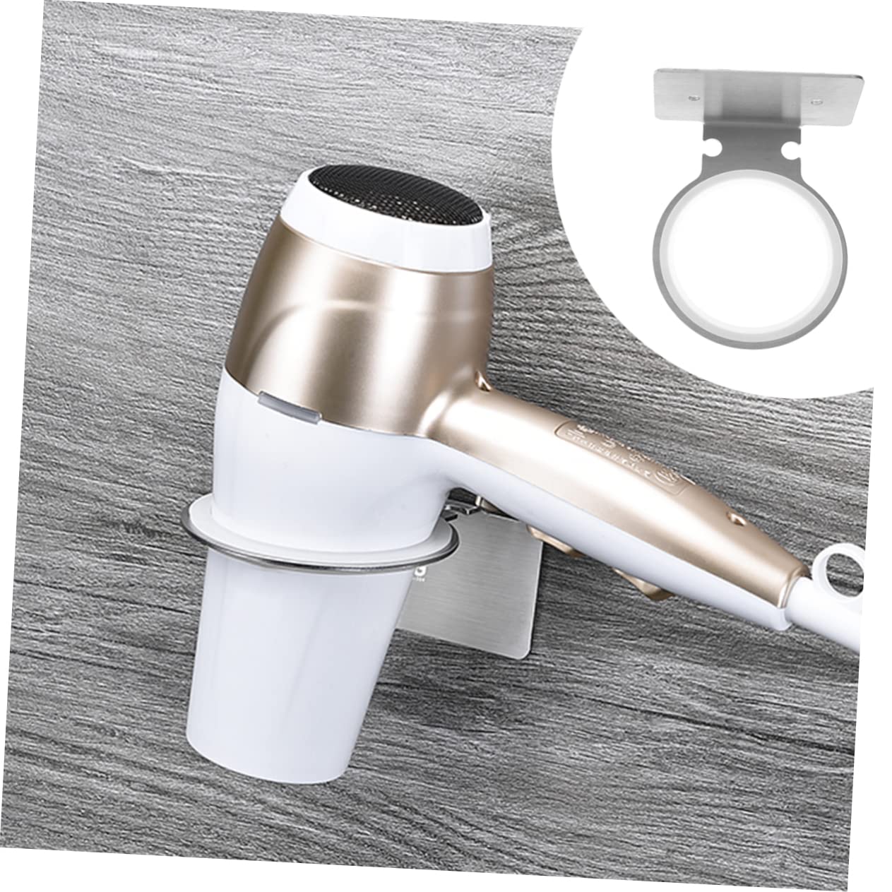 HEMOTON 2pezzi Porta Asciugacapelli Da Parete in Acciaio Inox Per Sala Trucco Bagno Argento Resistente Leggero Antiruggine Facile Installazione
