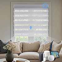 Vista 14 de Persianas motorizadas cebra con control remoto: Canisteo - Persianas automáticas para ventanas de interior funcionan con HomeKit, Alexa, persianas