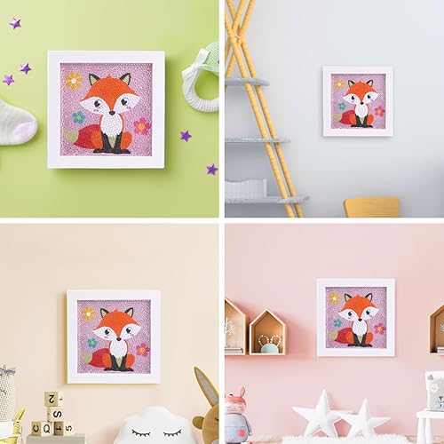 Miniatura 6 de Fire beetle Kit de pintura de diamante 5D con marco de madera, juego de manualidades para niños y niñas de 6 a 12 años, kit de pintura por números