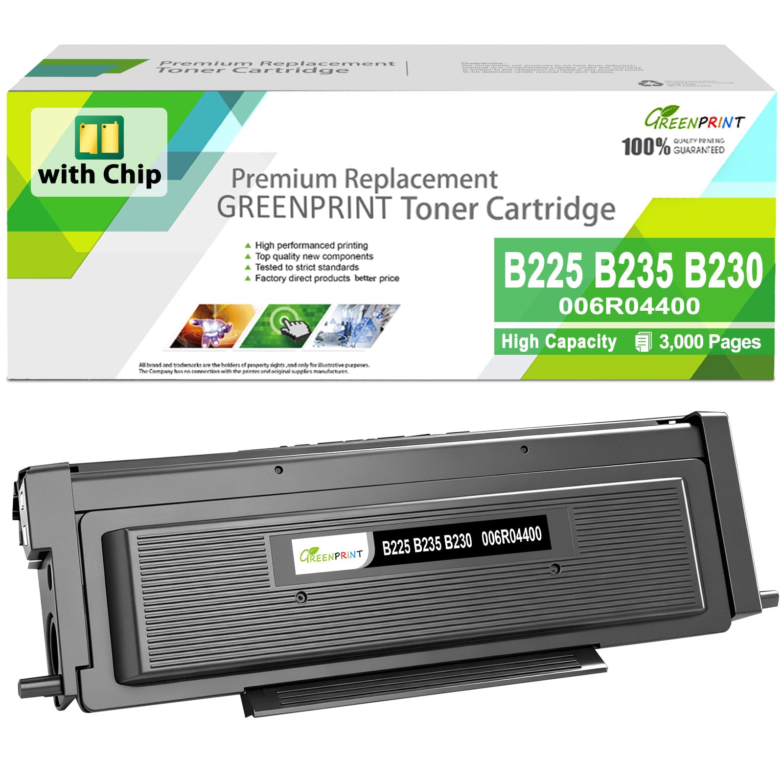 GREENPRINT B230 B225 B235 Cartuccia Toner Rigenerata (3000 Pagine) Alta Capacità con Chip per Stampanti Xerox B230 B225 B235 B230dni B225dni B235dni, Sostituzione 006R04400 o 006R04499