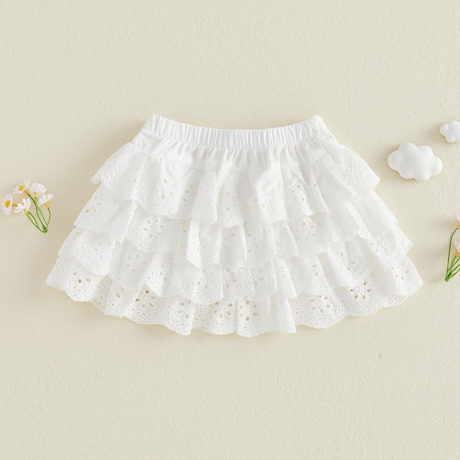 Toddler Baby Girls Skirt Layered Ruffle Short Boho Skirts Tulle Dress Skirt for School Summer Party