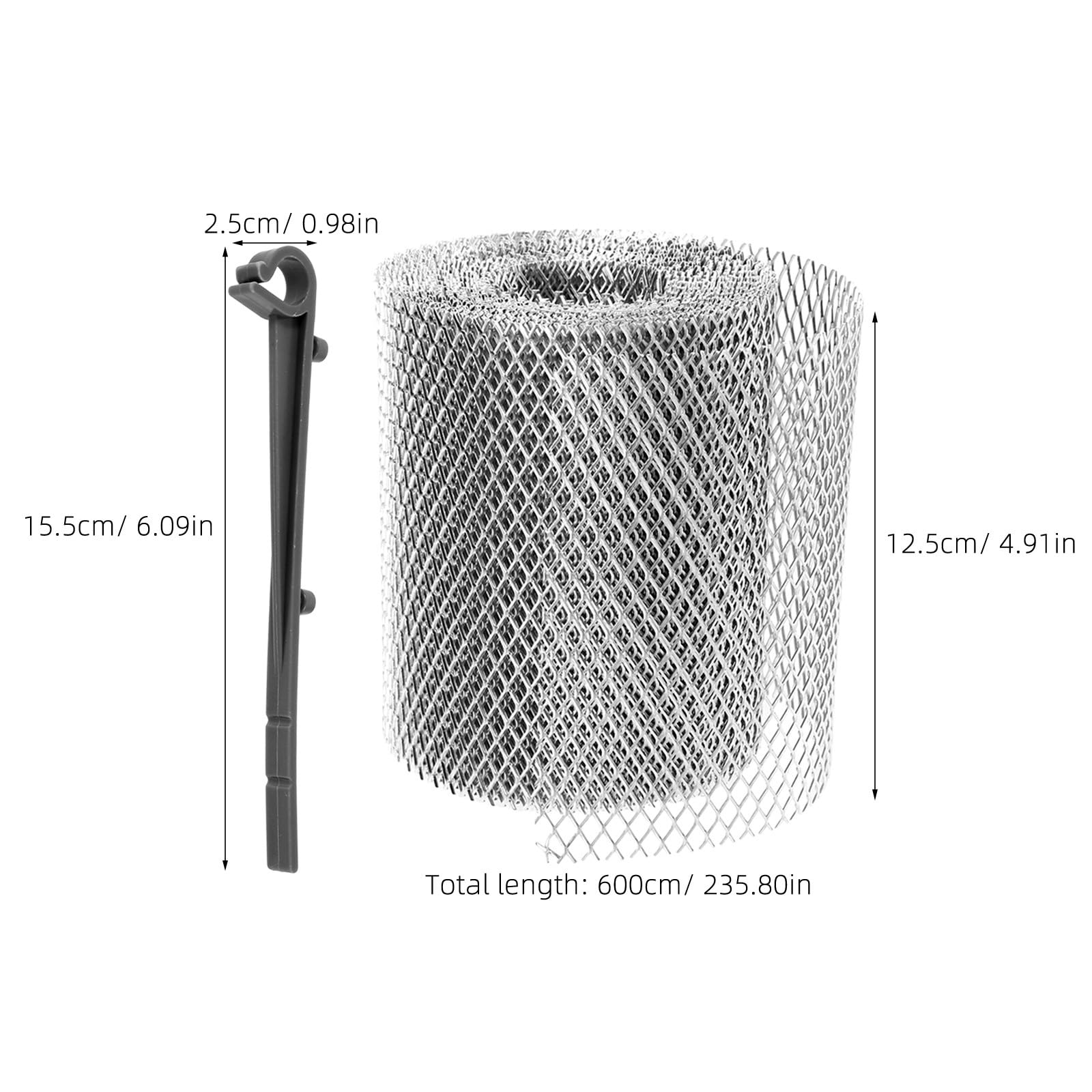 Protector de Canalones de Aluminio y Plástico Fácil de Instalar, Resistente a Deformaciones, Filtro para Drenaje y Malla para Evitar Bloqueos en Exteriores