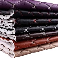 Vista 3 de Tela de vinilo de espuma acolchada de piel sintética con respaldo de esponja gruesa, cabecera de tapicería para automóvil, 39 x 60 pulgadas, Negro