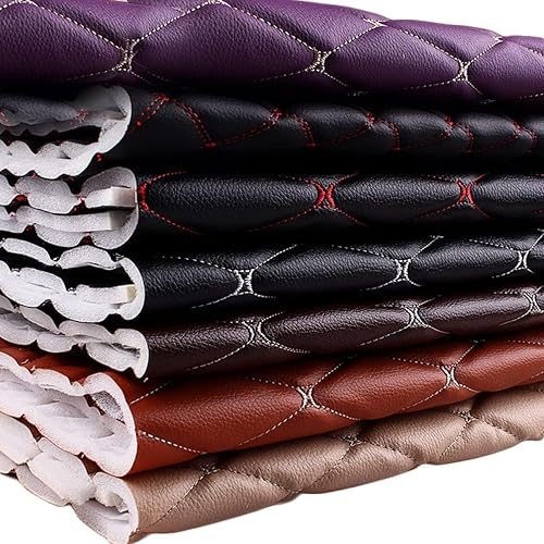 Tela de vinilo de espuma acolchada, parte trasera de esponja gruesa de piel sintética, cabecero de tapicería para automóvil, 39 x 60 pulgadas,