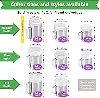 Vista 4 de CUSINIUM Espolvoreadores Grandes de Metal para Sal y Pimienta para Cocinar - Con Mango - Espolvoreadores de Condimentos y Especias Con Agujeros