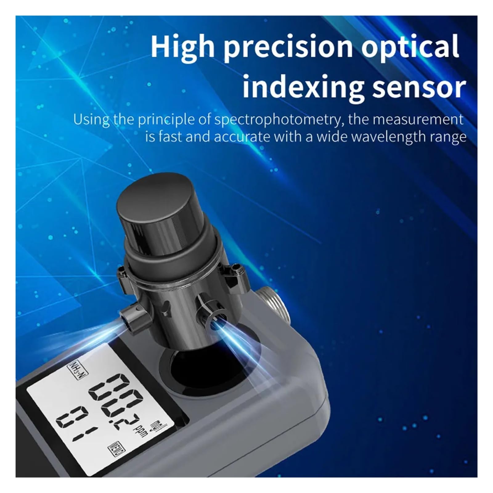 Probador Digital De Calidad Del Agua AE86061 for Piscinas/acuarios Pantalla retroiluminada | Analizador de medida de nitrógeno, nitrito, amoníaco, temperatura de laboratorio, pantalla LCD