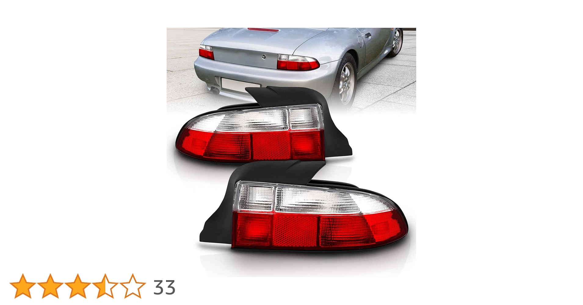 Amazon | AmeriLite レッド/クリア 交換用テールライト 1996